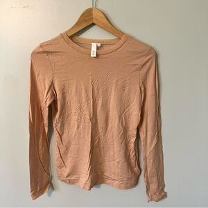 Anthropologie SI-IAE Peach Sheer Back Long Sleeve Top